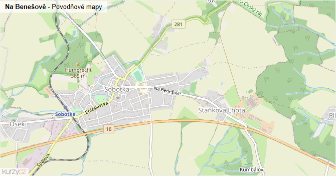 Na Benešově - záplavové mapy stoleté vody
