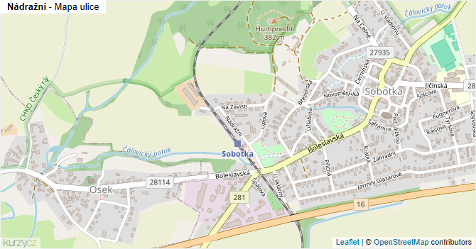 Nádražní - mapa ulice