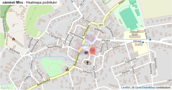 náměstí Míru - mapa podnikání
