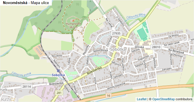 Novoměstská - mapa ulice