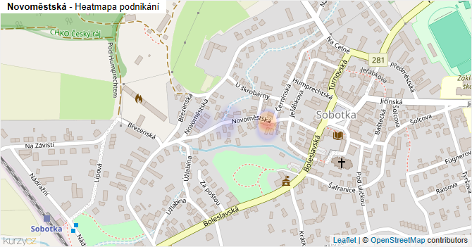 Novoměstská - mapa podnikání