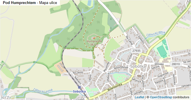 Pod Humprechtem - mapa ulice