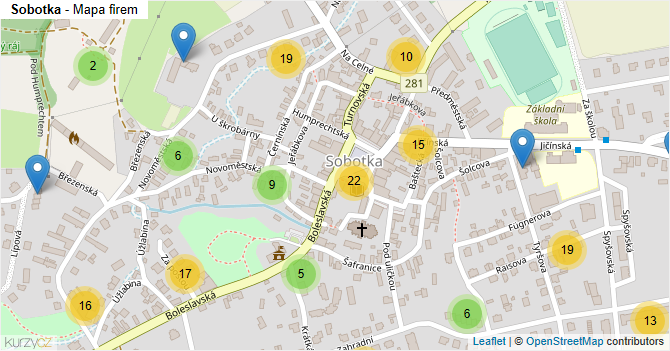 Sobotka - mapa firem