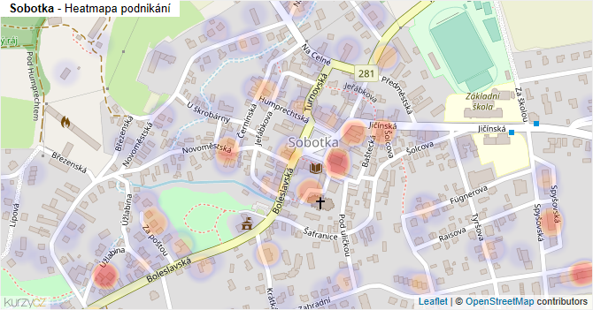 Sobotka - mapa podnikání