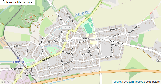 Šolcova - mapa ulice