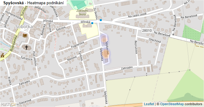 Spyšovská - mapa podnikání