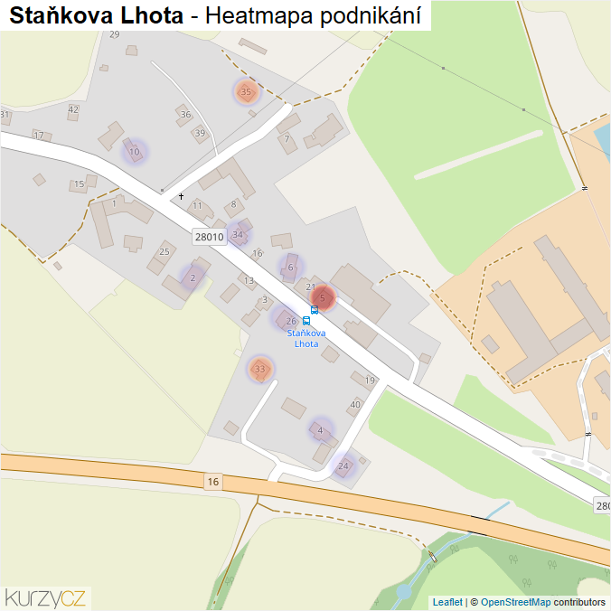 Mapa Staňkova Lhota - Firmy v části obce.