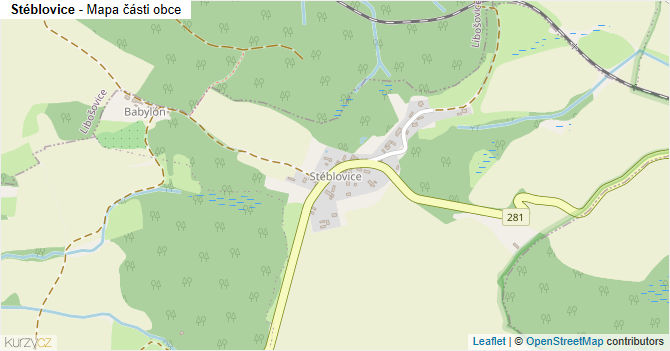 Stéblovice - mapa části obce