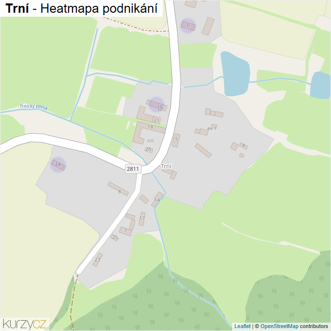 Mapa Trní - Firmy v části obce.