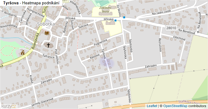 Tyršova - mapa podnikání