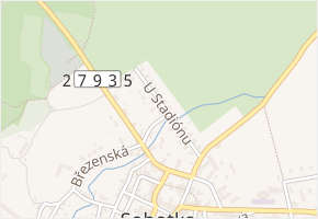 U stadiónu v obci Sobotka - mapa ulice