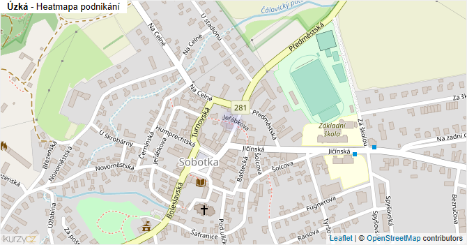 Úzká - mapa podnikání