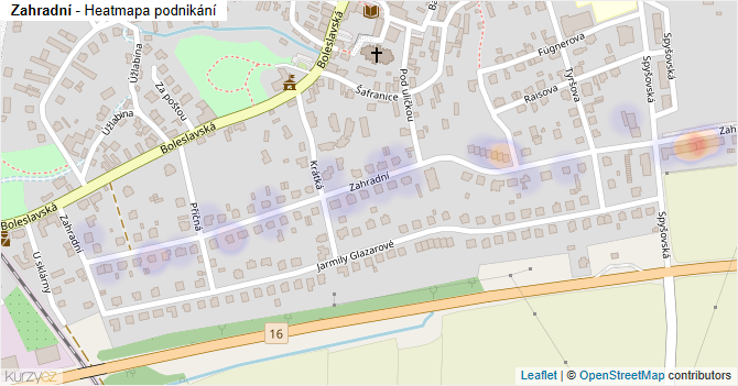 Zahradní - mapa podnikání