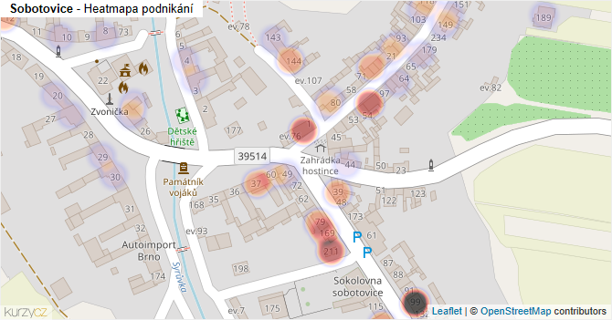 Sobotovice - mapa podnikání