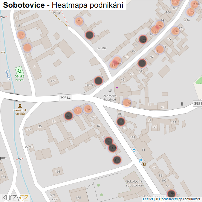 Mapa Sobotovice - Firmy v obci.