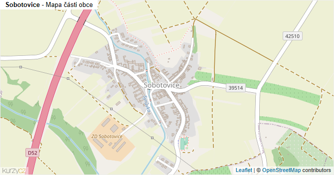 Sobotovice - mapa části obce