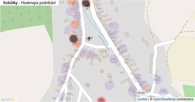 Sobůlky - mapa podnikání