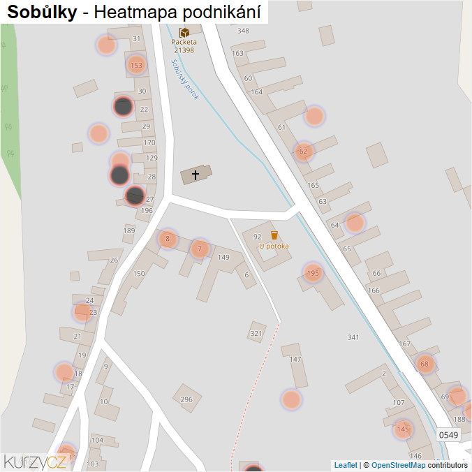 Mapa Sobůlky - Firmy v obci.