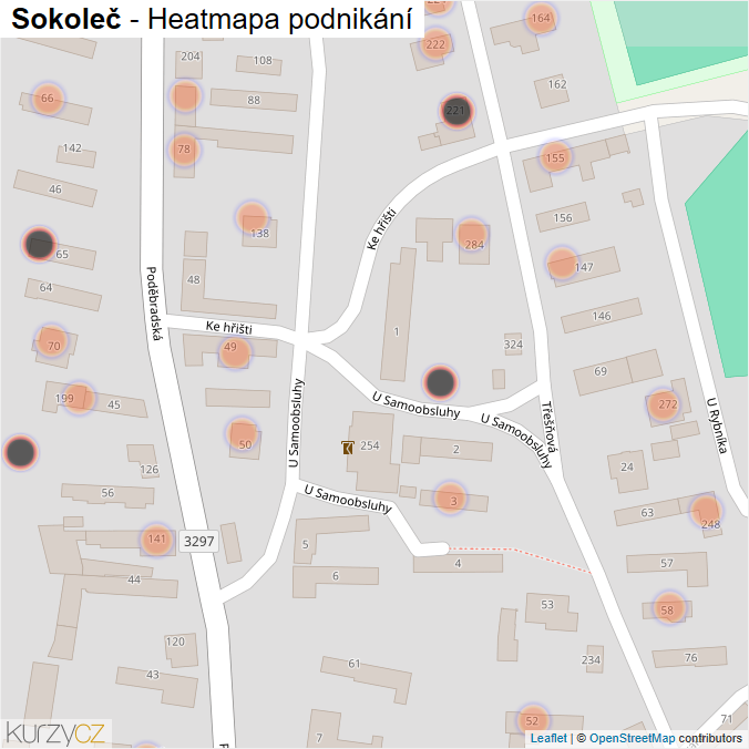 Mapa Sokoleč - Firmy v obci.