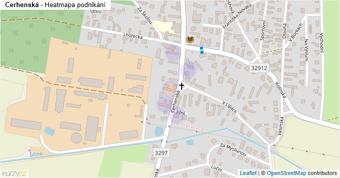 Cerhenská - mapa podnikání