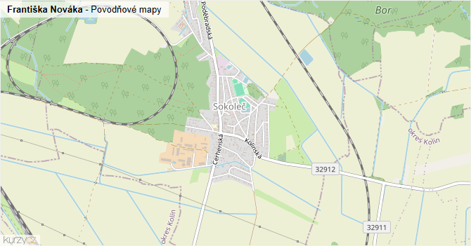 Františka Nováka - záplavové mapy stoleté vody
