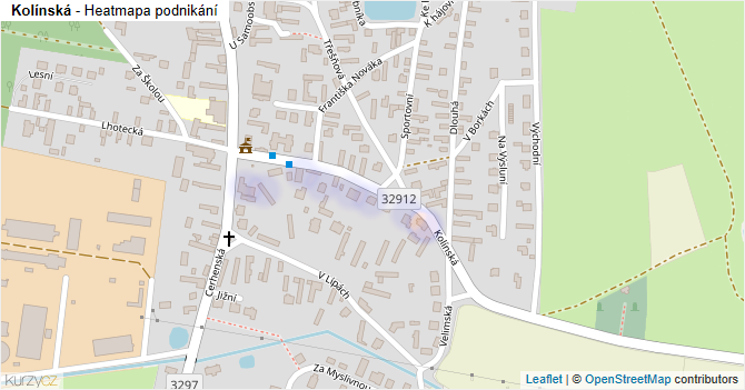 Kolínská - mapa podnikání