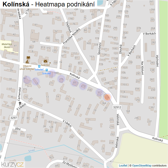 Mapa Kolínská - Firmy v ulici.