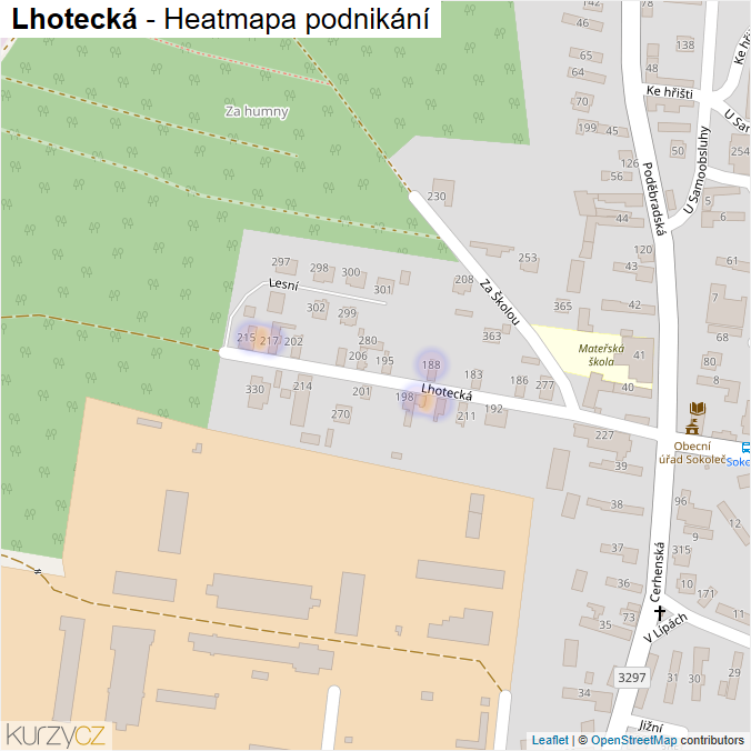 Mapa Lhotecká - Firmy v ulici.