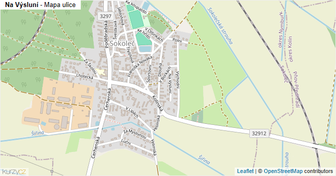Na Výsluní - mapa ulice