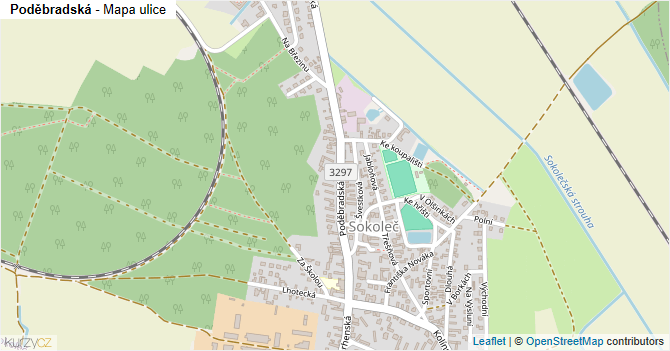 Poděbradská - mapa ulice