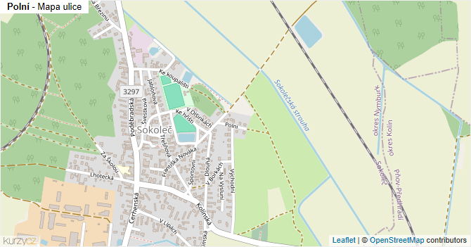 Polní - mapa ulice
