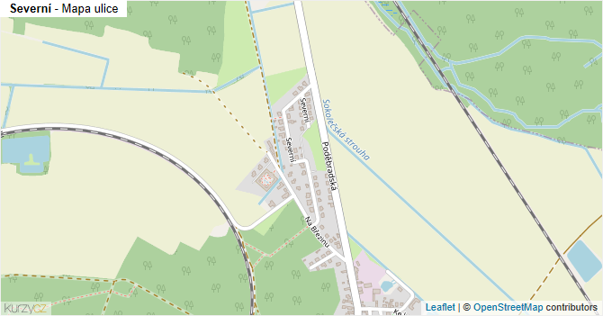 Severní - mapa ulice
