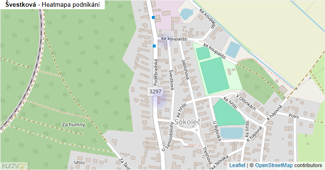 Švestková - mapa podnikání
