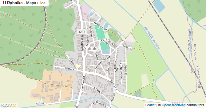 U Rybníka - mapa ulice