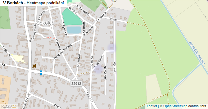 V Borkách - mapa podnikání