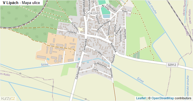 V Lípách - mapa ulice