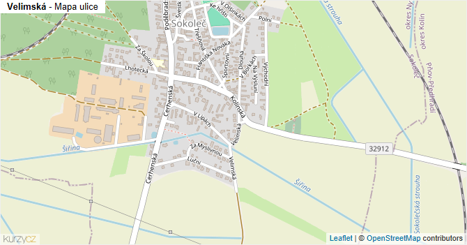 Velimská - mapa ulice