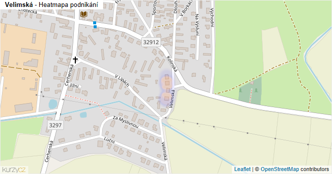 Velimská - mapa podnikání
