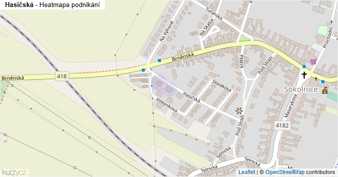 Hasičská - mapa podnikání
