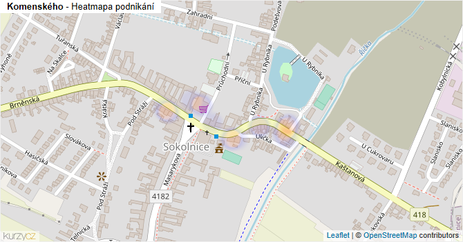Komenského - mapa podnikání