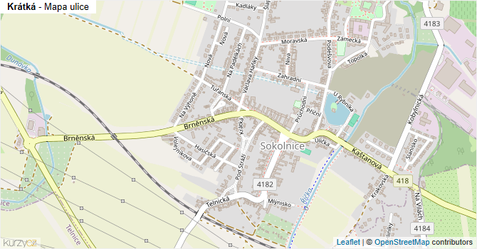 Krátká - mapa ulice