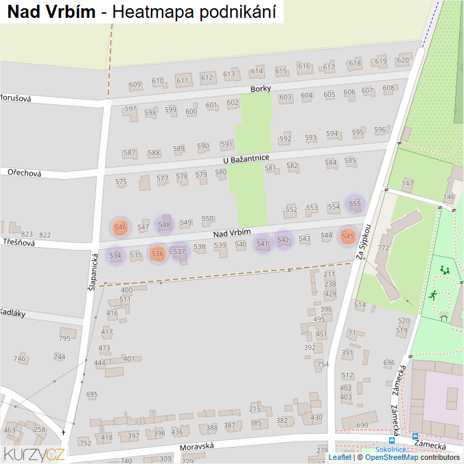 Mapa Nad Vrbím - Firmy v ulici.