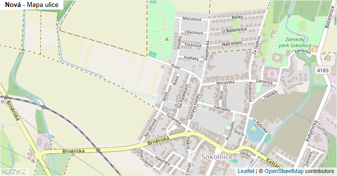 Nová - mapa ulice