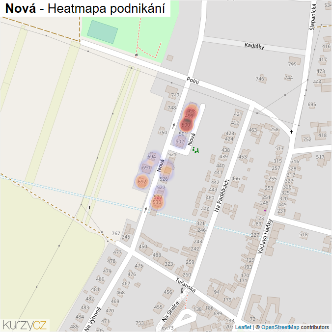 Mapa Nová - Firmy v ulici.