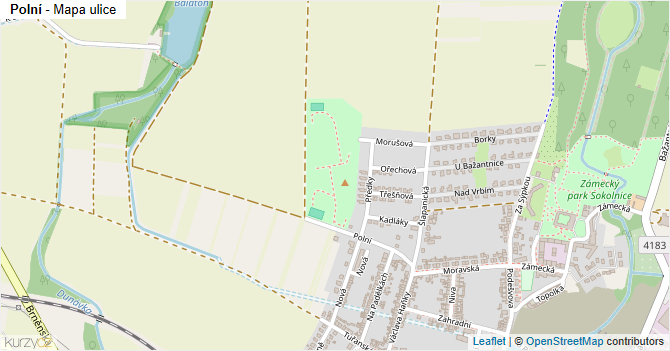 Polní - mapa ulice
