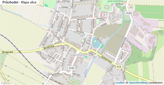 Průchodní - mapa ulice