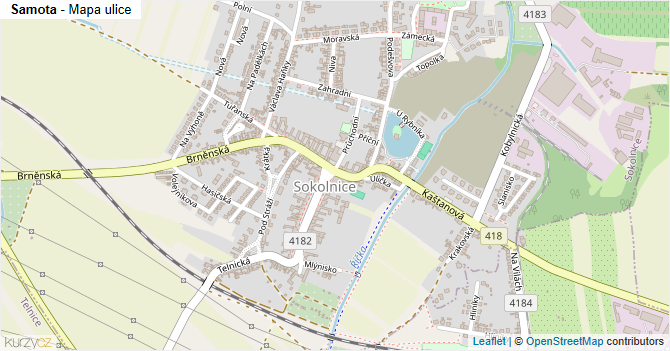 Samota - mapa ulice