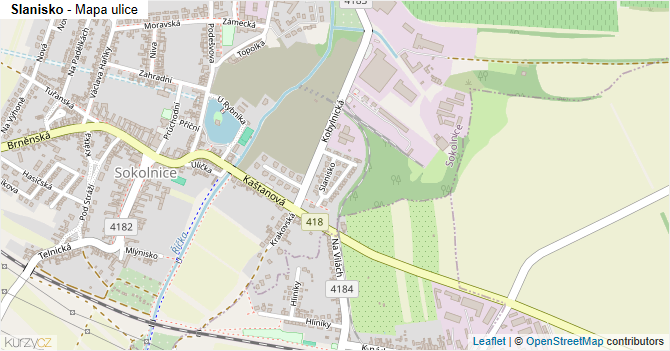 Slanisko - mapa ulice