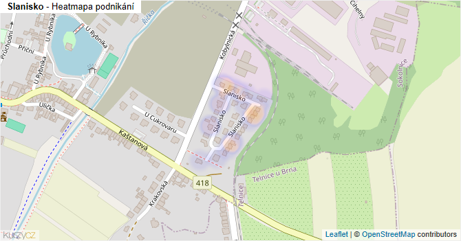 Slanisko - mapa podnikání