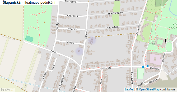 Šlapanická - mapa podnikání